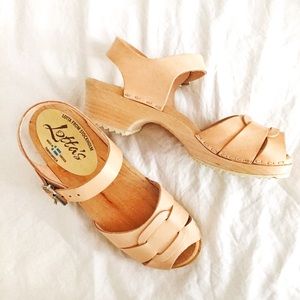 Lotta from Stockholm low peep toe clogs, size 6.5